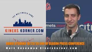 DAVID STEARNS NEW YORK METS END OF THE SEASON PRESS CONFERENCE 102324 [upl. by Theodoric]