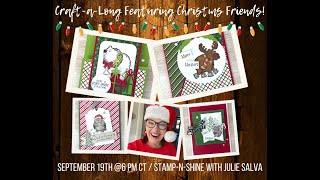 Christmas Friends Free Card Class StampnShine with Julie Salva [upl. by Willmert60]