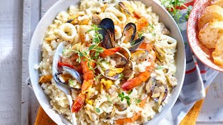 Recette  Risotto aux fruits de mer gourmand [upl. by Ecyoj]