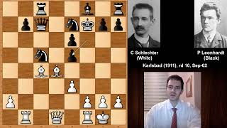 Carl Schlechter vs Paul Leonhardt  Karlsbad 1911 [upl. by Ilka]