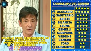 I Fatti vostri Oroscopo Paolo Fox di oggi 8 novembre le previsioni segno per segno ♍♒🌟💫⭐♑♈♉♊♋♌♎♐ [upl. by Cybil977]