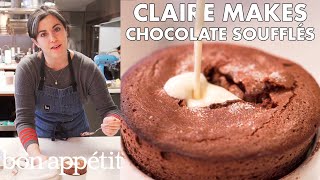 Claire Makes Individual Chocolate Soufflés  From the Test Kitchen  Bon Appétit [upl. by Whipple]