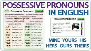 Possessive Pronouns in English  Mine Yours His Hers Ours Theirs  Learn English [upl. by Alvis]