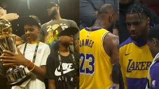 Cavs tribute video for LeBron and Bronny James first game together in Cleveland [upl. by Cychosz542]