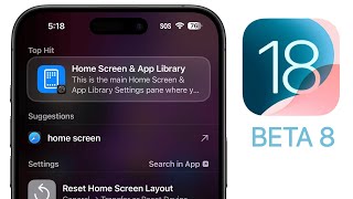 iOS 18 Beta 8 Released  Whats New [upl. by Anrahc918]