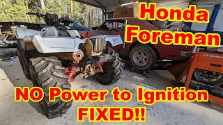 2015 Honda Foreman 500  No Power to Ignition SOLVED [upl. by Hayashi574]