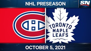 NHL PreSeason Highlights  Canadiens vs Maple Leafs – October 5th 2021 [upl. by Ayrotal204]