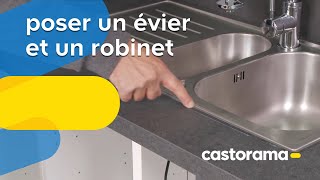 Poser un évier de cuisine et sa robinetterie Castorama [upl. by Aeila]