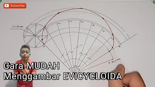 Cara Membuat Gambar Epicycloida • Gambar Teknik [upl. by Yeniffit132]