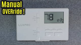 LUX Pro P711 LTX100E  Manual TEMP Override  Digital Thermostat [upl. by Peednam291]