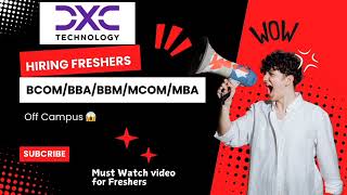 Hiring Freshers DXC  BCOM  BBA  BBM  MCOM MBA  Apply immediately [upl. by Corron313]