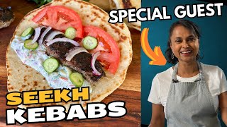 Seekh Kabob with 2 Ingredient Naan and a Special Guest [upl. by Thevenot]