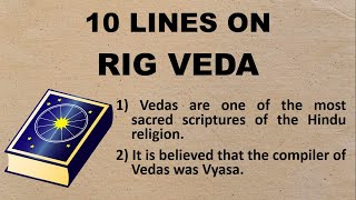 10 Lines on Rig Veda in English  Few Lines on Rig Veda  About Rig Veda in English [upl. by Ellevel848]