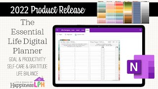 The BEST OneNote Digital Planner for Goals  Essential Life Planner Walkthrough 2022 Product Release [upl. by Yesac]