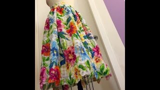 Sewing Project 1 How to make a gathered overskirt [upl. by Mot34]