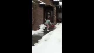 Freezing Rain hits Utah  Girls Slides Down Driveway [upl. by Violetta]