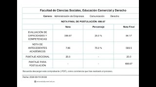 Cómo CALCULAR la Nota de POSTULACIÓN UNEMI [upl. by Eiro]