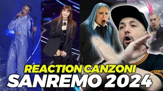 REACTION ALLE CANZONI DI SANREMO 2024 [upl. by Aerdnaed]