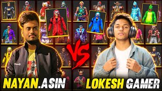 LokeshGamer Vs NayanAsin Collection Battle With Global Top 1 Richest Player 😱  Garena Free Fire [upl. by Marita]