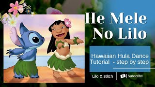 Hawaiian Hula Dance tutorial  step by step  He Mele No Lilo  Disneys Lilo amp Stitch  family fun [upl. by Phaidra126]