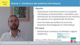 Architecture matérielle des systèmes informatiques  présentation du cours [upl. by Toinette]