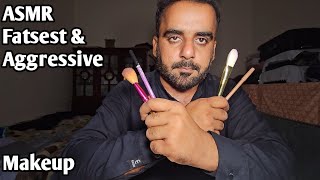 ASMR Fatest amp Aggressive Makeup with tingles  triggers and whispers [upl. by Hadeis]