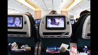 Premium Economy  Cathay Pacific CX100 Sydney to Hong Kong Boeing 777300ER Review 42 [upl. by Florette475]