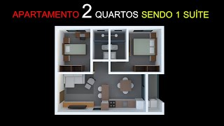 APARTAMENTO 2 QUARTOS sendo 1 SUÍTE  2 opções [upl. by Suiramad733]