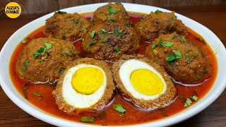 Try This Easiest Nargisi Kofta Curry Recipe Egg Stuffed Meatballs Egg Kofta Curry Koftay Ka Salan [upl. by Rubens]