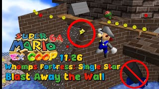 Sm64 Ex Coop Whomps Fortress Blast Away the Wall Single Star 1126 [upl. by Anawal277]