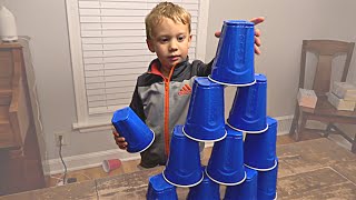 Cup Stacking Challenge  Colin Amazing [upl. by Niowtna366]