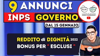 REDDITO di DIGNITÀ 2022 500€ x 12 INPS BONUS agli esclusi ❗INVALIDI novità flash [upl. by Naihs616]