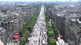 The Arc de Triomphe and panoramic views over Paris France from the top [upl. by Sseb485]