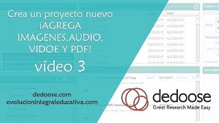 Como agregar vídeos imágenes audio y documentos pdf a Dedoose [upl. by Barnebas]