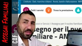 ANF Richiesta Portale INPS Assegni Nucleo Familiare 2019 SPID Poste ID [upl. by Ggerk]