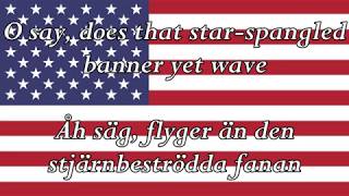 Svensk text  The Star Spangled Banner  USAs Nationalsång [upl. by Ahseinar]