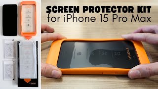 Torras Screen Protector Kit for iPhone 15 Pro Max  Installation Demo  Review [upl. by Borg]