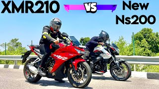 Ns200 vs XMR210 Drag race Top end bajaj ns200 xmr hero dragrace race pulsar motorcycle [upl. by Lain]