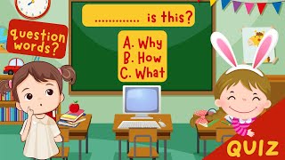 Question Words Quiz in English  Who What Which Where When Why How ESL Quiz for Teenagers [upl. by Paige50]