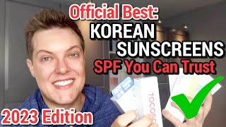 BEST KOREAN SUNSCREENS 2023  Sunscreen You Can Trust skincare [upl. by Rahs]