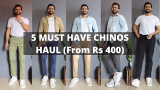 5 Must have Colors chinosPants Haul Under Rs 999 [upl. by Alak]