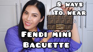 Fendi Mini Baguette 8 Ways to Wear [upl. by Cardon]