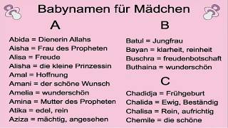 Islamische Babynamen für Mädchen AZ  MuslimTV18 [upl. by Hpsoj]