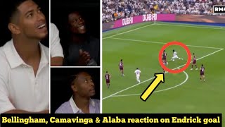 Bellingham Camavinga amp Alaba reaction on Endrick’s Debut goal Vs Real Valladolid [upl. by Martella]