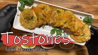 Como hacer TOSTONES facil y sabrosos How to make Tostones [upl. by Allbee]