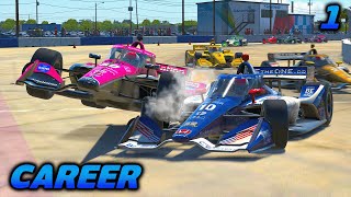 INDYCAR DEBUT CHAOS IN RACE 1  IndyCar Career Mode Part 1 [upl. by Festa]