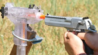 Firearms Destroying Plastic Replicas Part 3 Super Slow Motion Firearms vs Airsoft Guns [upl. by Goerke]