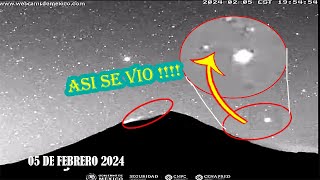 Esfera en el Popocatepetl Asi se ve Gran Actividad Avistamientos 5 de Febrero 2024 [upl. by Adnwahsar]