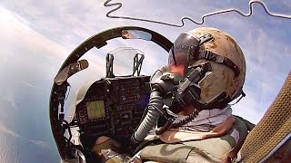 Cockpit View AV8B Harrier II Taking Off From USS Kearsarge Pilots Perspective [upl. by Burger]