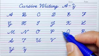 How to write English capital letters  Cursive writing A to Z  Cursive handwriting practice  ABCD [upl. by Whitebook]